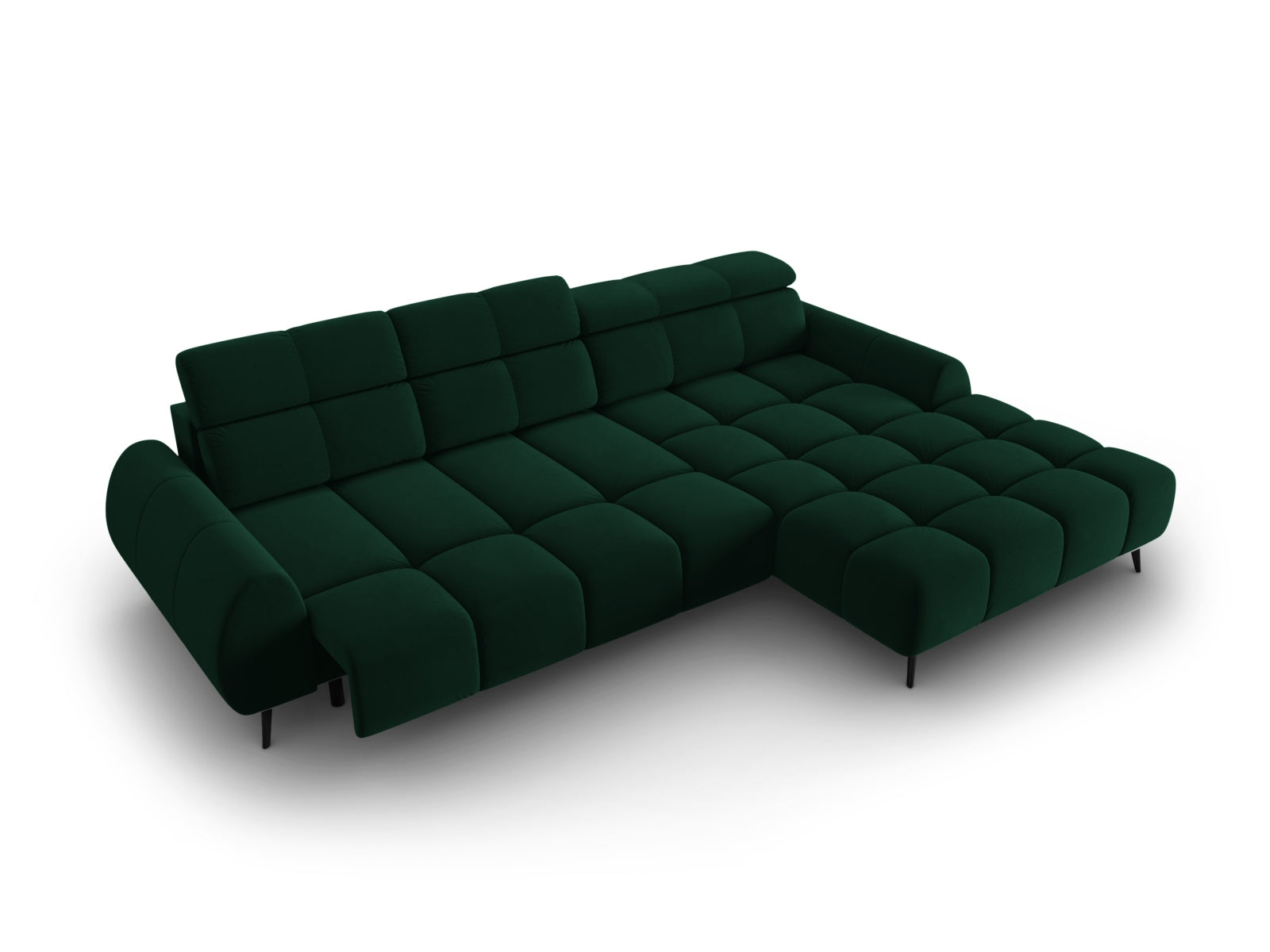 Erleben Sie das Alyse Velour Electric Ecksofa rechts von Micadoni – ein elegantes 5-Sitzer Sofa, das modernen Stil und höchsten Komfort vereint.