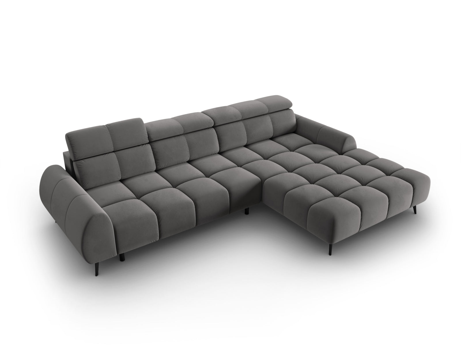 Entdecken Sie das Alyse Velour Electric Ecksofa rechts von Micadoni – ein stilvolles 5-Sitzer Sofa, das modernen Komfort und Eleganz perfekt kombiniert.