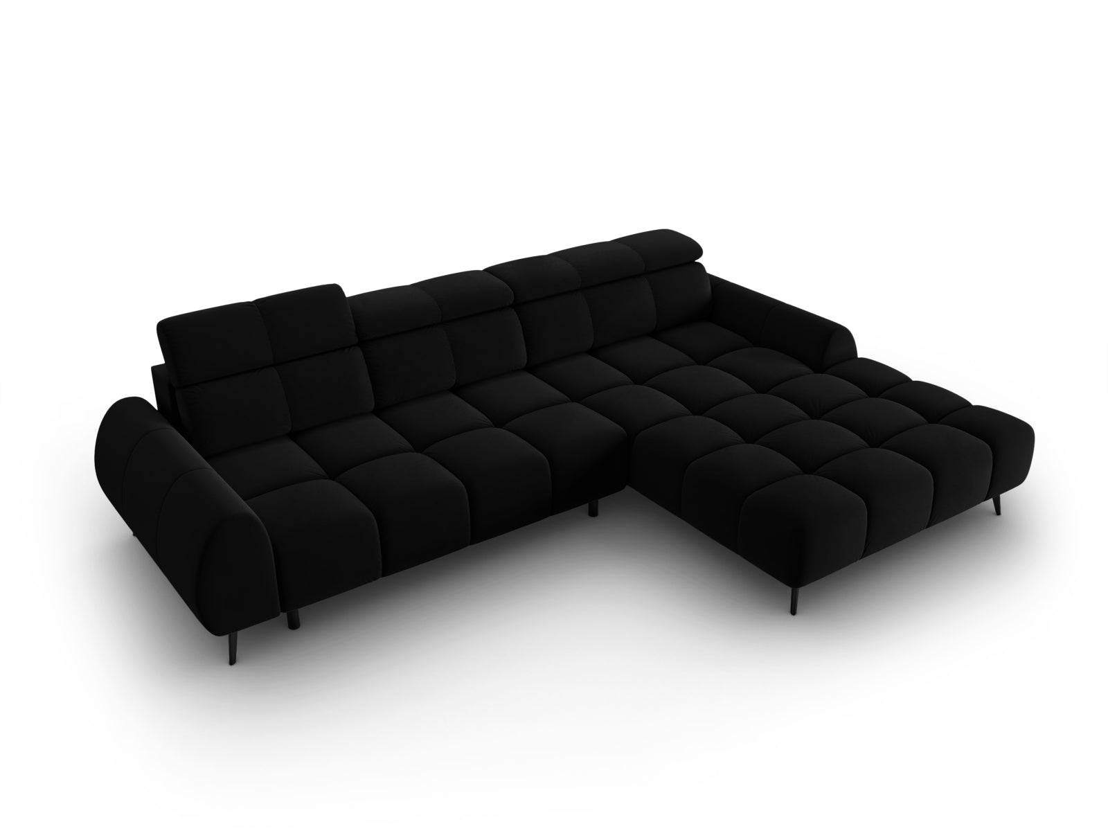 Entdecken Sie das Alyse Velour Electric Ecksofa rechts von Micadoni – ein stilvolles 5-Sitzer Sofa, das modernen Komfort und Eleganz perfekt kombiniert.
