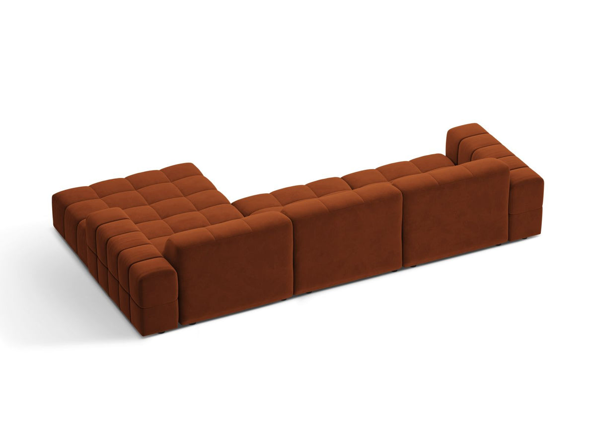 4-Sitzer Ecksofa rechts Jennifer in Terracotta-Bluvel präsentiert im Onlineshop von KAQTU Design AG. Ecksofa rechts ist von Micadoni