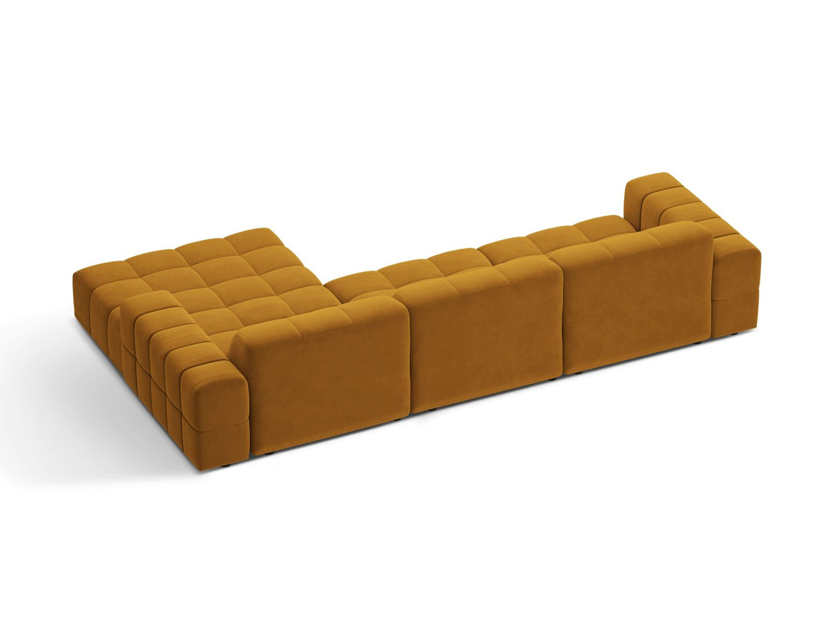 4-Sitzer Ecksofa rechts Jennifer in Yellow-Bluvel präsentiert im Onlineshop von KAQTU Design AG. Ecksofa rechts ist von Micadoni