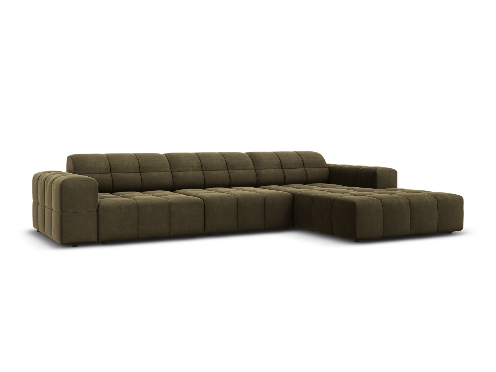 Entdecken Sie das stilvolle Jennifer Velour Ecksofa rechts 4 Sitzer von Micadoni – luxuriöser Velours, modernes Design und ultimativer Sitzkomfort für Ihr Wohnzimmer.