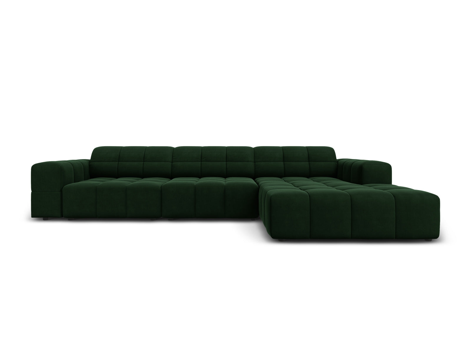 Jennifer Velour Ecksofa rechts 4 Sitzer in Bottle Green präsentiert im Onlineshop von KAQTU Design AG. Ecksofa rechts ist von Micadoni