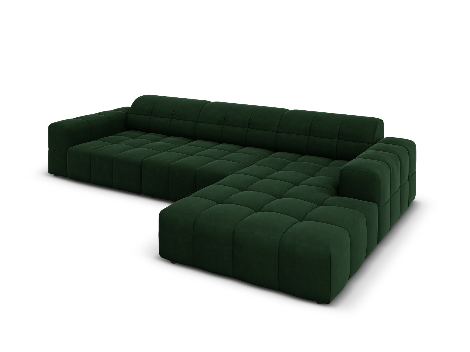 Entdecken Sie das stilvolle Jennifer Velour Ecksofa rechts 4 Sitzer von Micadoni – luxuriöser Velours, modernes Design und optimaler Sitzkomfort für Ihr Wohnzimmer.