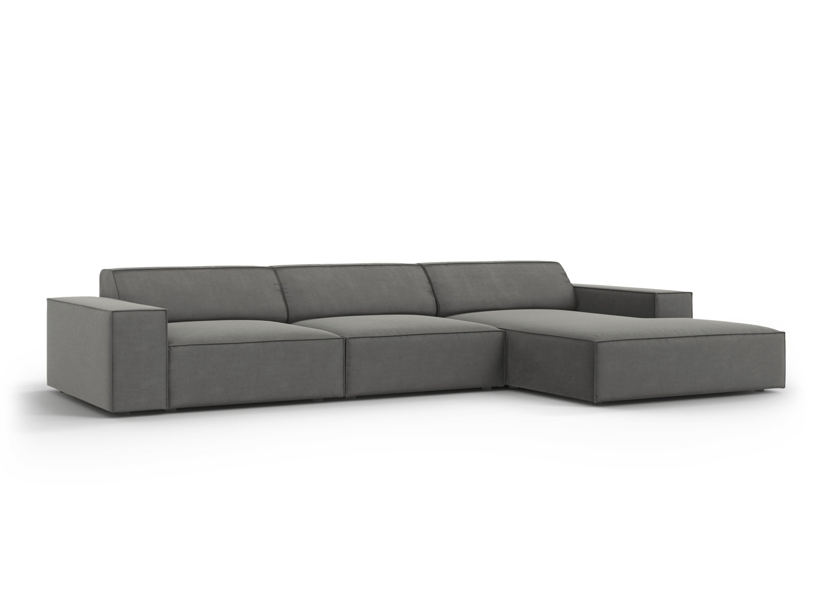 Jodie Velour modulares Ecksofa rechts 4 Sitzer in Light Grey präsentiert im Onlineshop von KAQTU Design AG. Ecksofa rechts ist von Micadoni