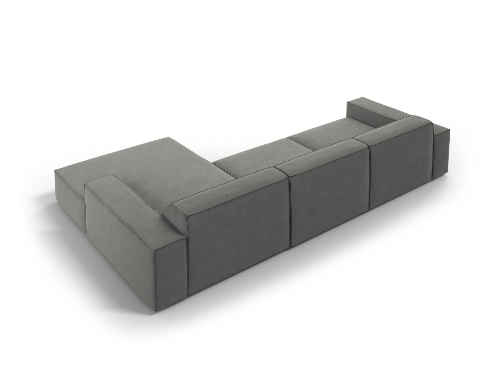 Jodie Velour modulares Ecksofa rechts 4 Sitzer in Light Grey präsentiert im Onlineshop von KAQTU Design AG. Ecksofa rechts ist von Micadoni
