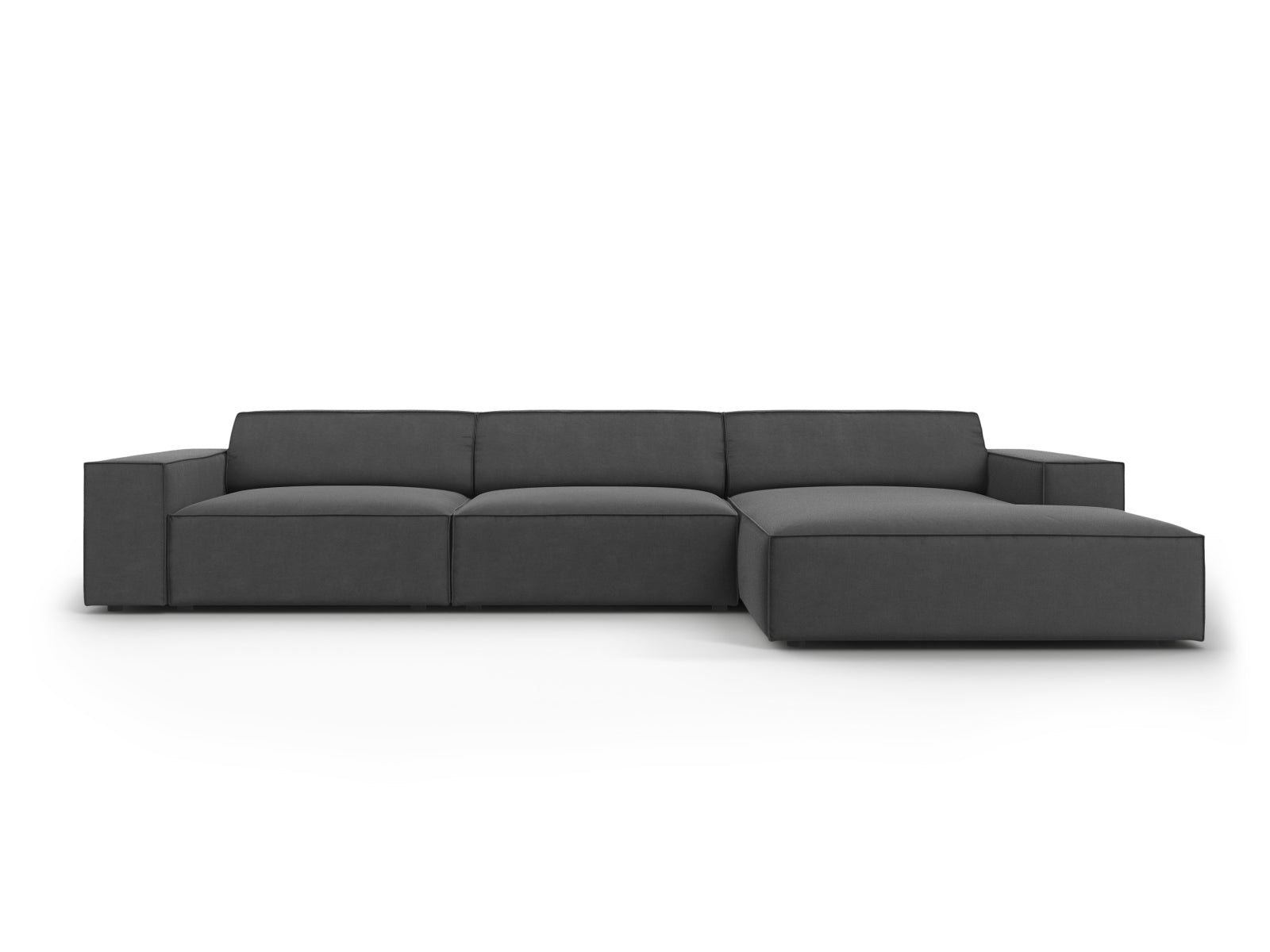 Jodie Velour modulares Ecksofa rechts 4 Sitzer in Grey präsentiert im Onlineshop von KAQTU Design AG. Ecksofa rechts ist von Micadoni