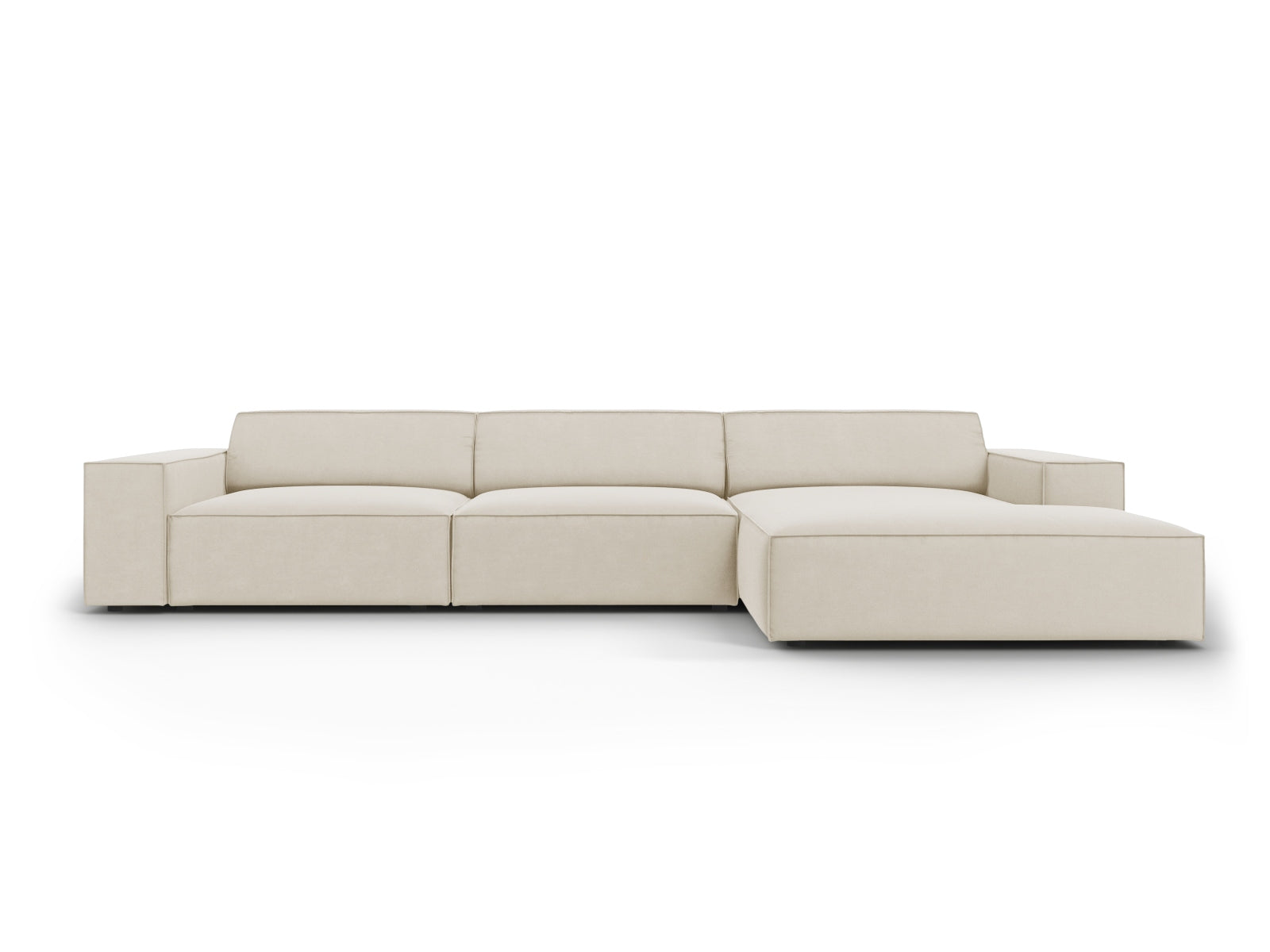 Jodie Velour modulares Ecksofa rechts 4 Sitzer in Dark Beige präsentiert im Onlineshop von KAQTU Design AG. Ecksofa rechts ist von Micadoni