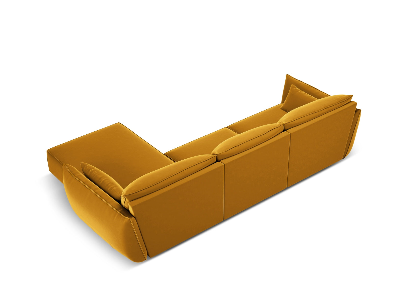 Erleben Sie das elegante Kaelle Velour Ecksofa rechts 4 Sitzer von Micadoni – der perfekte Komfort für Ihr Zuhause, ideal für gesellige Abende!