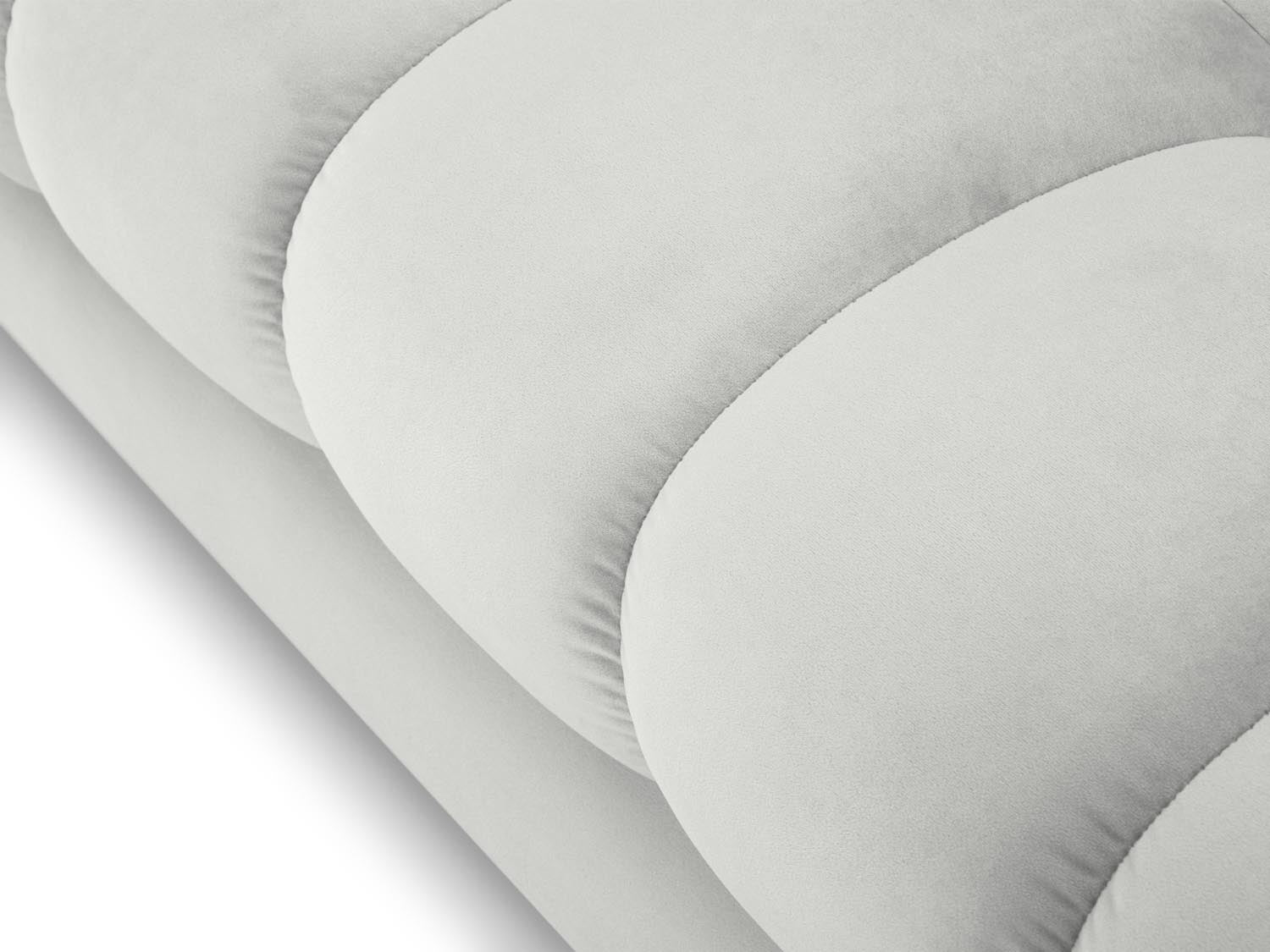 Mamaia Velour Ecksofa rechts 5 Sitzer in Silver/Schwarz präsentiert im Onlineshop von KAQTU Design AG. Ecksofa rechts ist von Micadoni