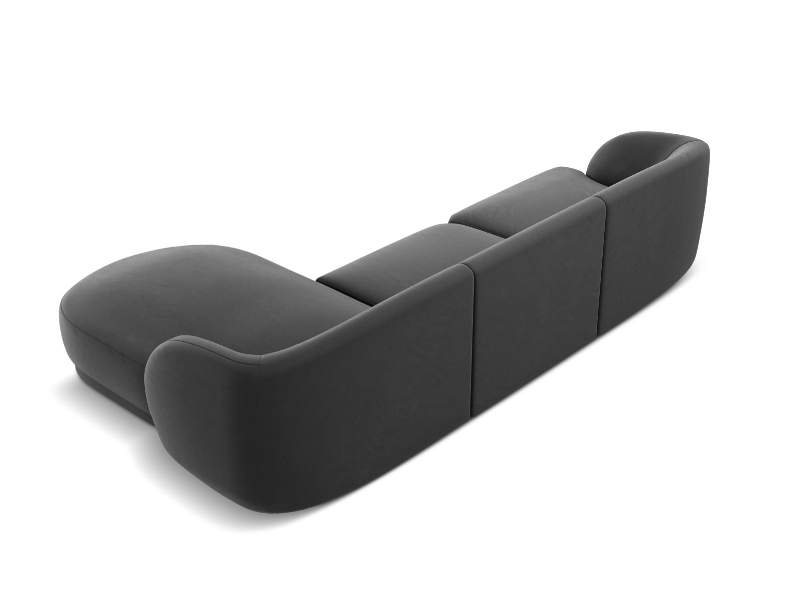 Miley Velour Ecksofa rechts 4 Sitzer in Grey präsentiert im Onlineshop von KAQTU Design AG. Ecksofa rechts ist von Micadoni