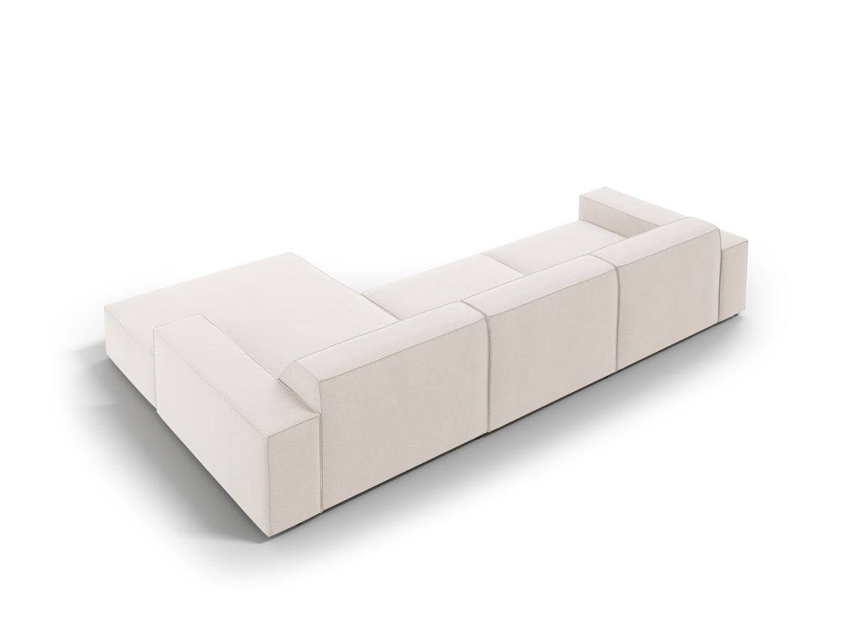 Jodie Modulares Ecksofa rechts 4 Sitzer in Light Beige-Megan präsentiert im Onlineshop von KAQTU Design AG. L-Sofa rechts ist von Micadoni