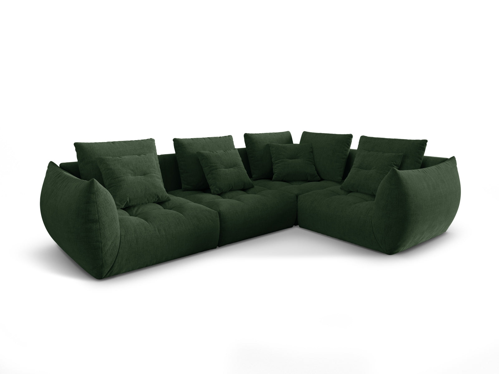 Bloom Modular Ecksofa rechts 3 Sitzer in Moss Green präsentiert im Onlineshop von KAQTU Design AG. Ecksofa rechts ist von Micadoni