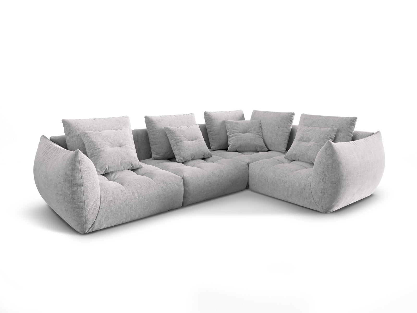 Bloom Modular Ecksofa rechts 3 Sitzer in Silver präsentiert im Onlineshop von KAQTU Design AG. Ecksofa rechts ist von Micadoni