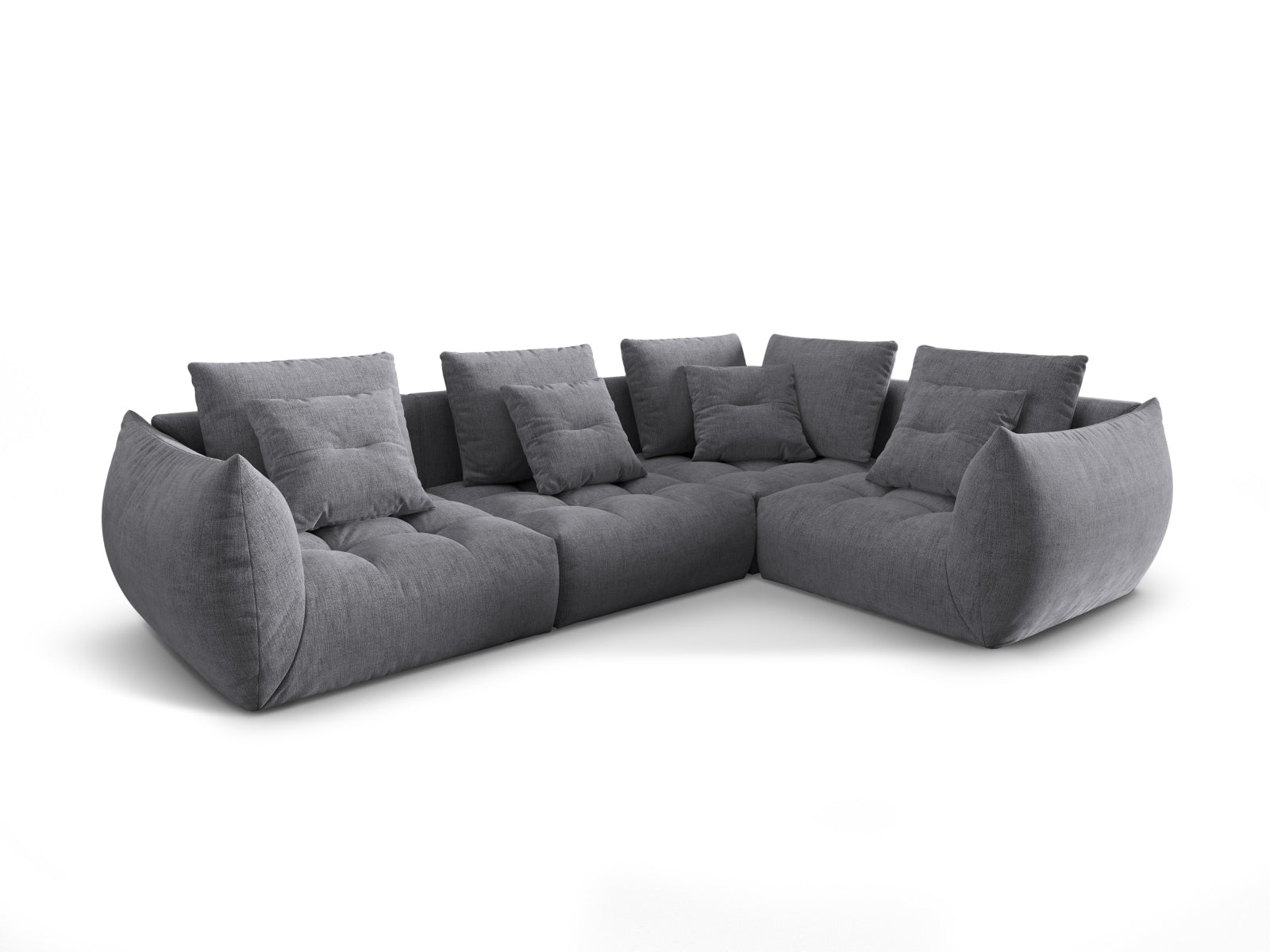 Bloom Modular Ecksofa rechts 3 Sitzer in Grey präsentiert im Onlineshop von KAQTU Design AG. Ecksofa rechts ist von Micadoni