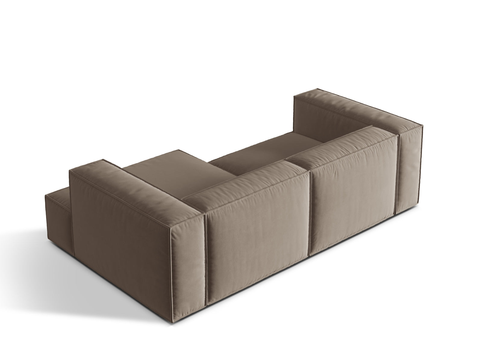 Nuria Velour Modular Ecksofa rechts 3 Sitzer in Warm grey präsentiert im Onlineshop von KAQTU Design AG. Ecksofa rechts ist von Micadoni