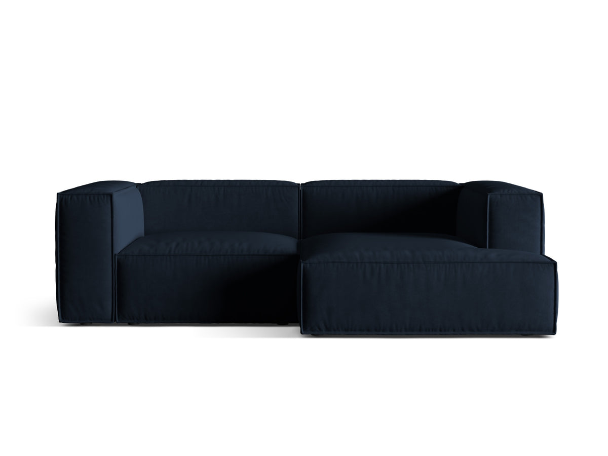 Nuria Velour Modular Ecksofa rechts 3 Sitzer in Dark Blue-Paris präsentiert im Onlineshop von KAQTU Design AG. L-Sofa rechts ist von Micadoni