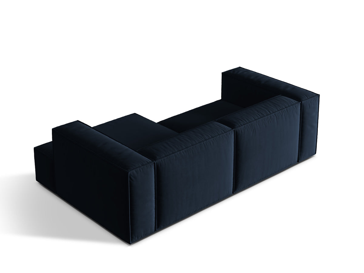 Nuria Velour Modular Ecksofa rechts 3 Sitzer in Dark Blue-Paris präsentiert im Onlineshop von KAQTU Design AG. L-Sofa rechts ist von Micadoni