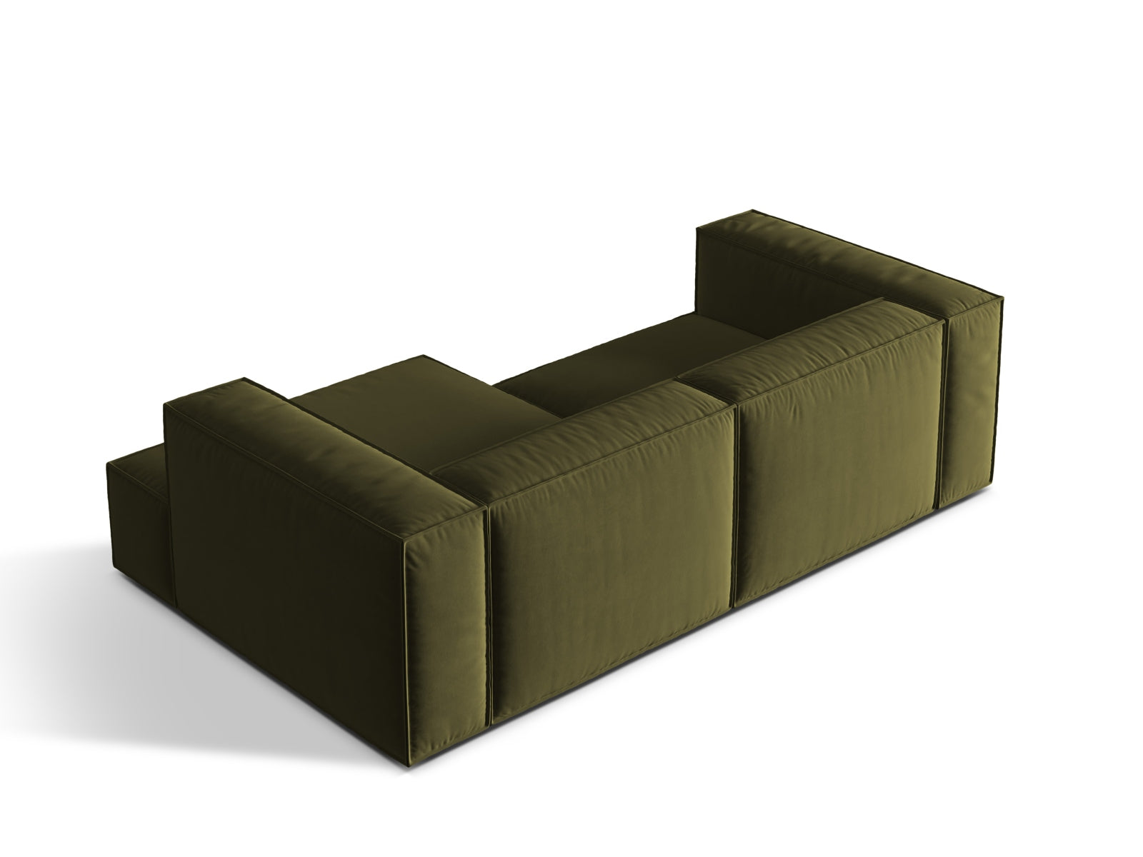 Nuria Velour Modular Ecksofa rechts 3 Sitzer in Moss Green Melange präsentiert im Onlineshop von KAQTU Design AG. Ecksofa rechts ist von Micadoni
