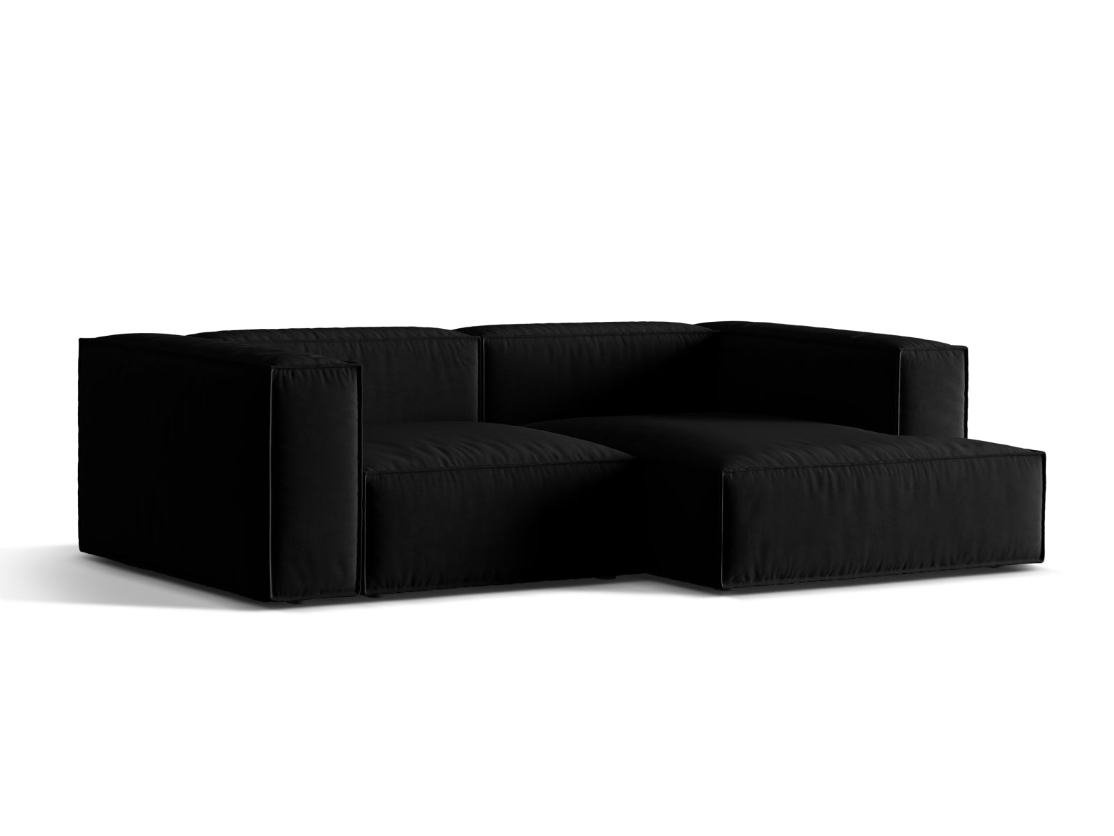 Nuria Velour Modular Ecksofa rechts 3 Sitzer in Black präsentiert im Onlineshop von KAQTU Design AG. Ecksofa rechts ist von Micadoni