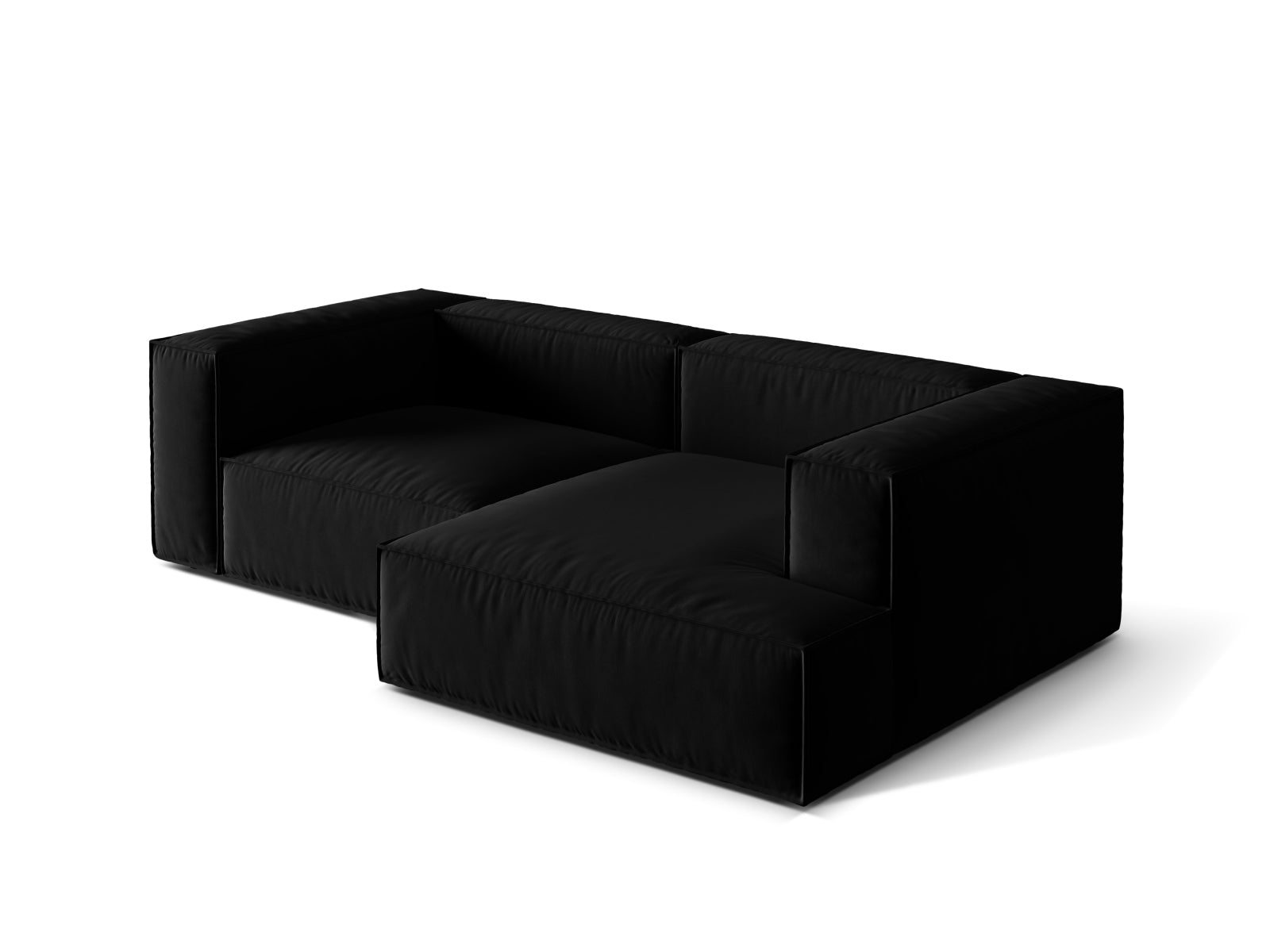 Nuria Velour Modular Ecksofa rechts 3 Sitzer in Black präsentiert im Onlineshop von KAQTU Design AG. Ecksofa rechts ist von Micadoni