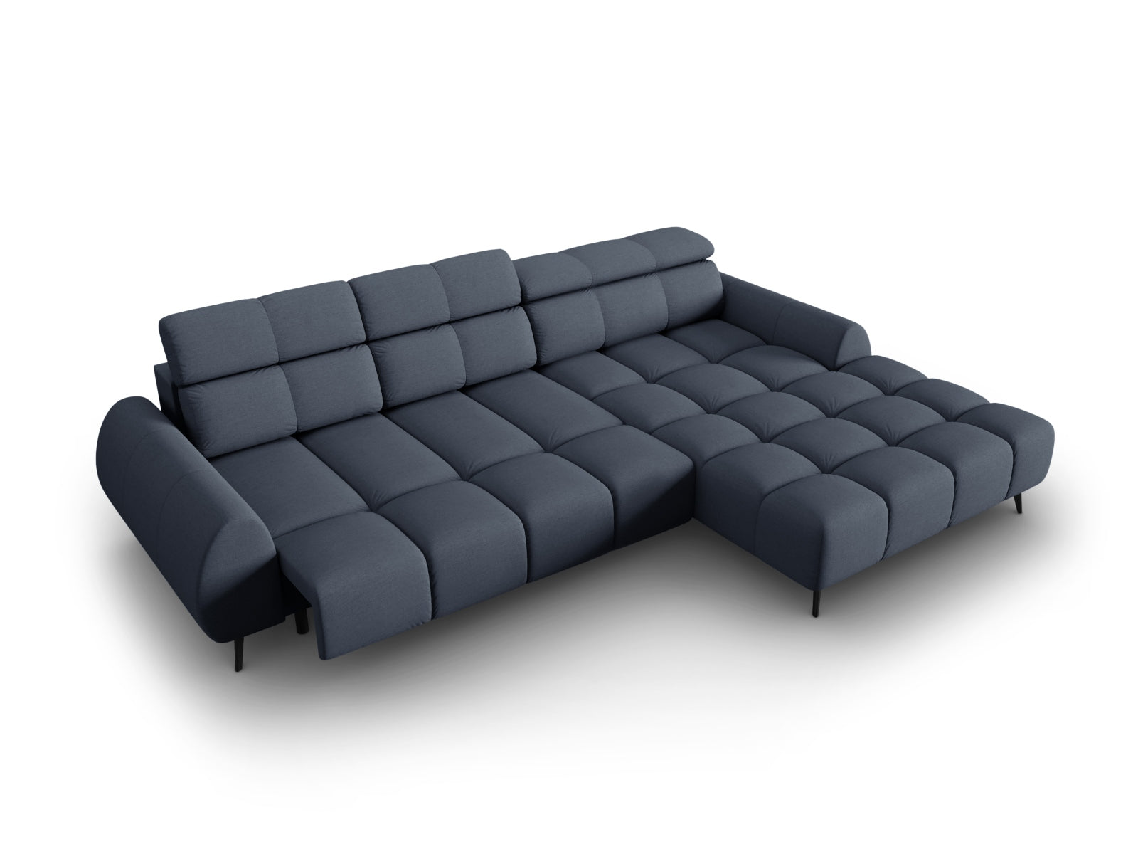 Entdecken Sie das Alyse Electric Ecksofa rechts von Micadoni – ein elegantes 5-Sitzer Sofa aus hochwertigem Velours, das Komfort und Stil perfekt kombiniert.