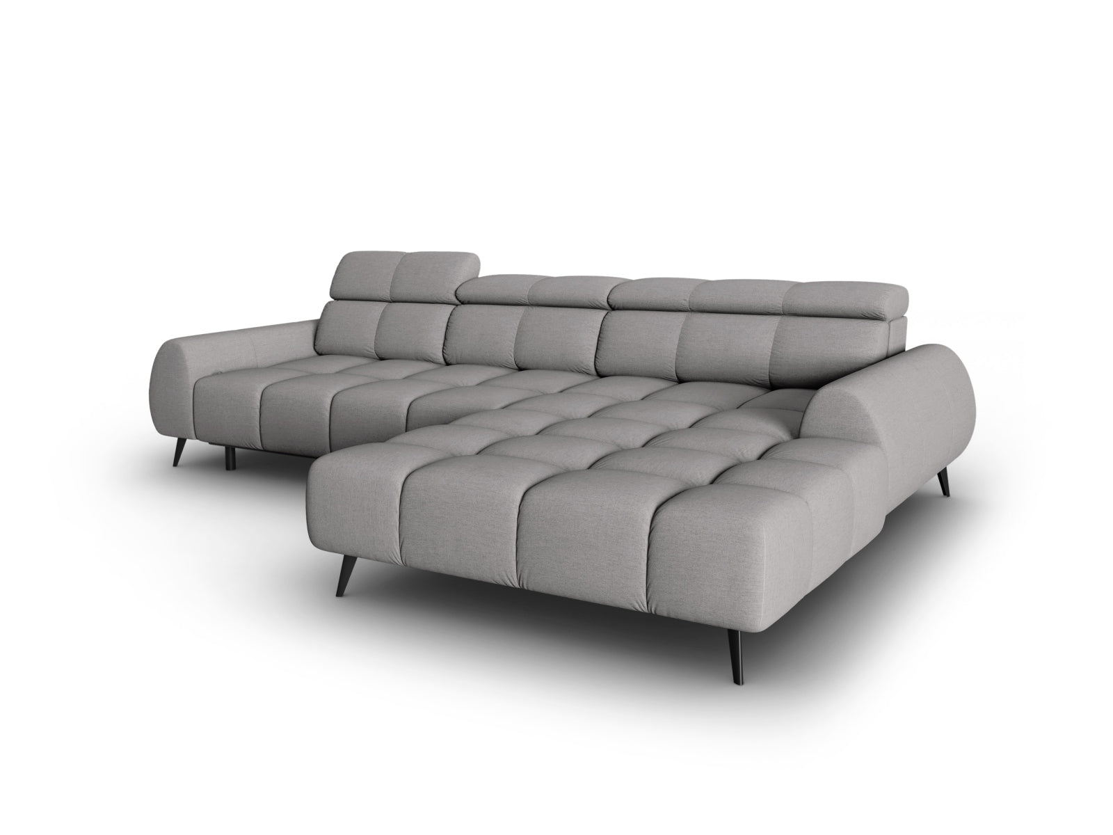 Entdecken Sie das Alyse Electric Ecksofa rechts von Micadoni – ein elegantes 5-Sitzer Sofa aus hochwertigem Velours, das Komfort und Stil perfekt kombiniert.