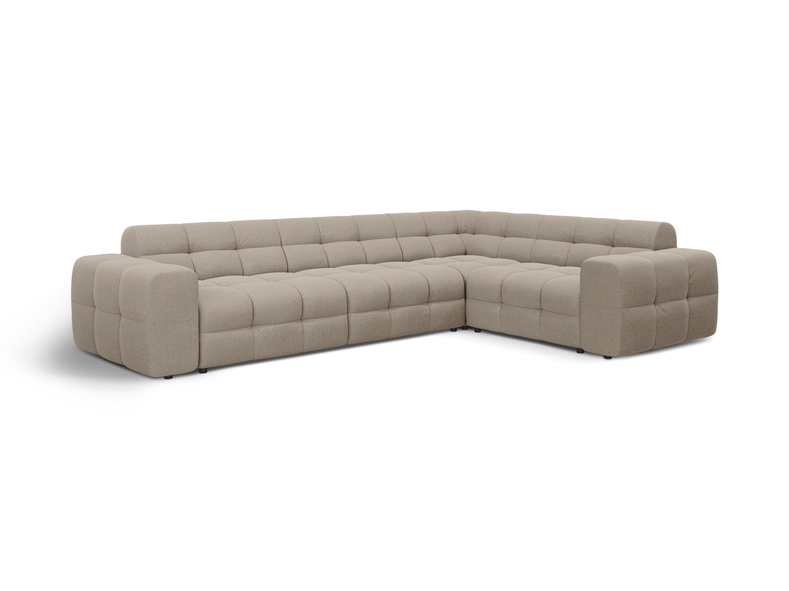 Kendal Ecksofa rechts 6 Sitzer in Dark Beige präsentiert im Onlineshop von KAQTU Design AG. Ecksofa rechts ist von Micadoni