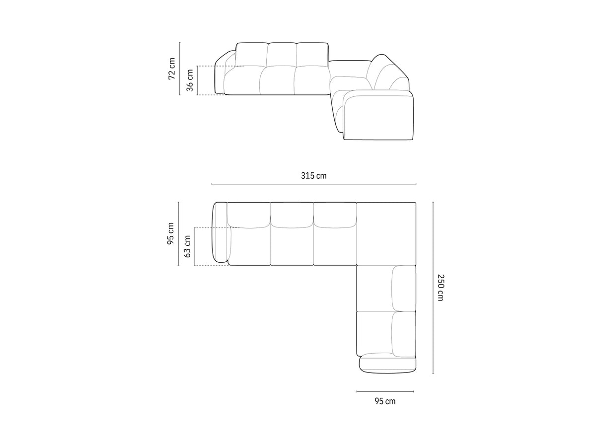 Molino Ecksofa rechts 6 Sitzer in Orange-Rebel präsentiert im Onlineshop von KAQTU Design AG. Ecksofa rechts ist von Micadoni