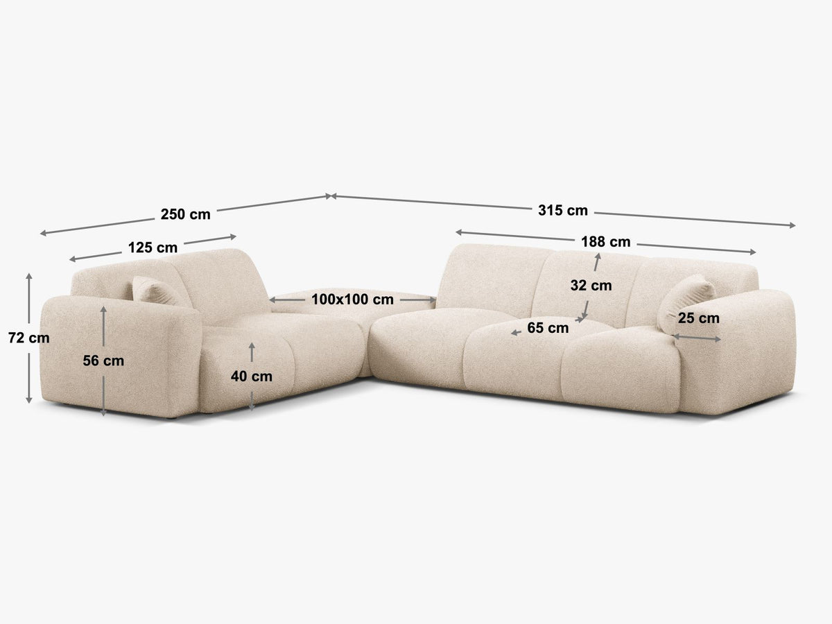 6-Sitzer Ecksofa rechts Molino in Yellow-Casino präsentiert im Onlineshop von KAQTU Design AG. Ecksofa rechts ist von Micadoni