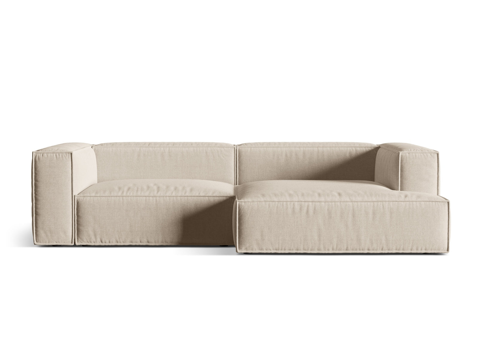 Nuria Modular Ecksofa rechts 4 Sitzer in Beige präsentiert im Onlineshop von KAQTU Design AG. Ecksofa rechts ist von Micadoni