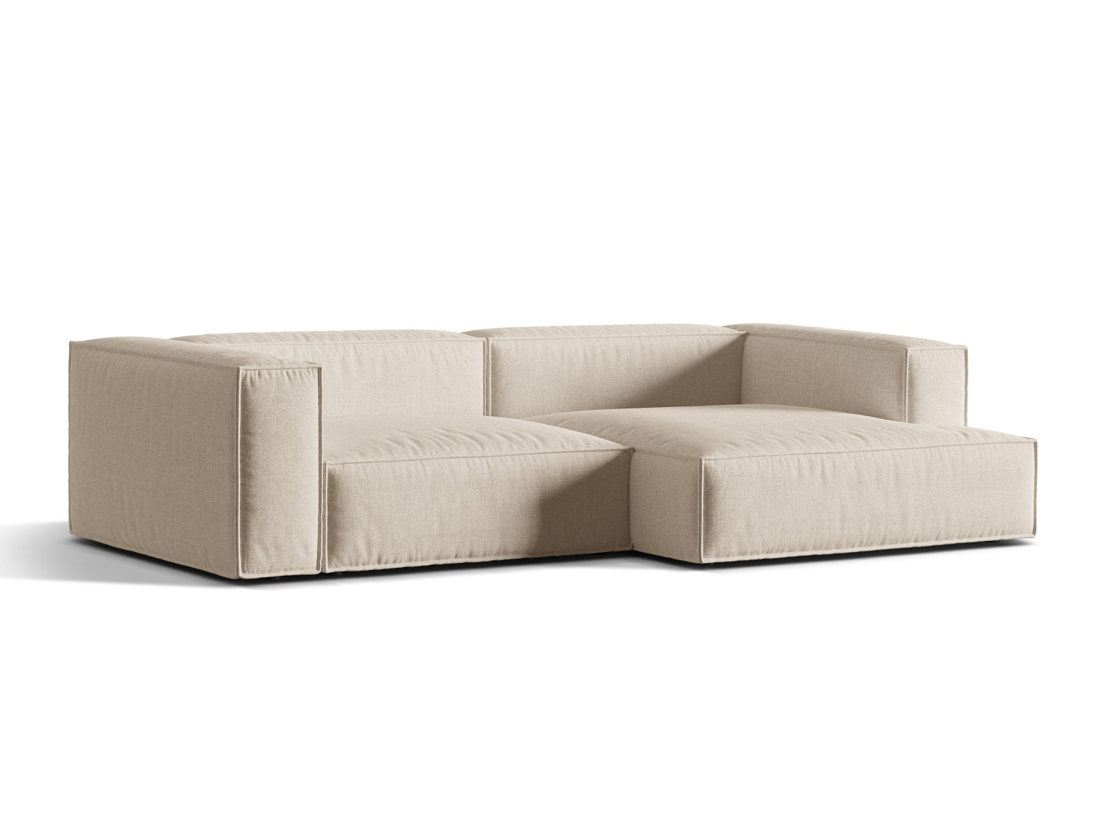 Nuria Modular Ecksofa rechts 4 Sitzer in Beige präsentiert im Onlineshop von KAQTU Design AG. Ecksofa rechts ist von Micadoni