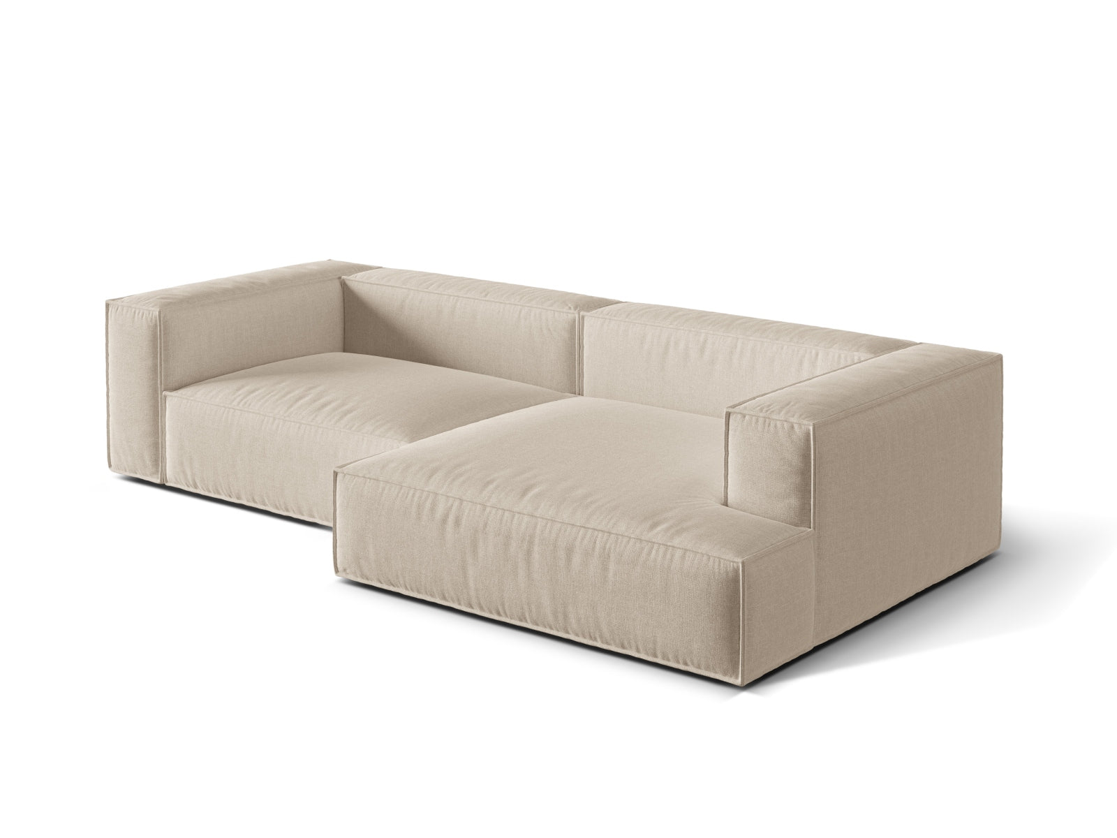 Nuria Modular Ecksofa rechts 4 Sitzer in Beige präsentiert im Onlineshop von KAQTU Design AG. Ecksofa rechts ist von Micadoni