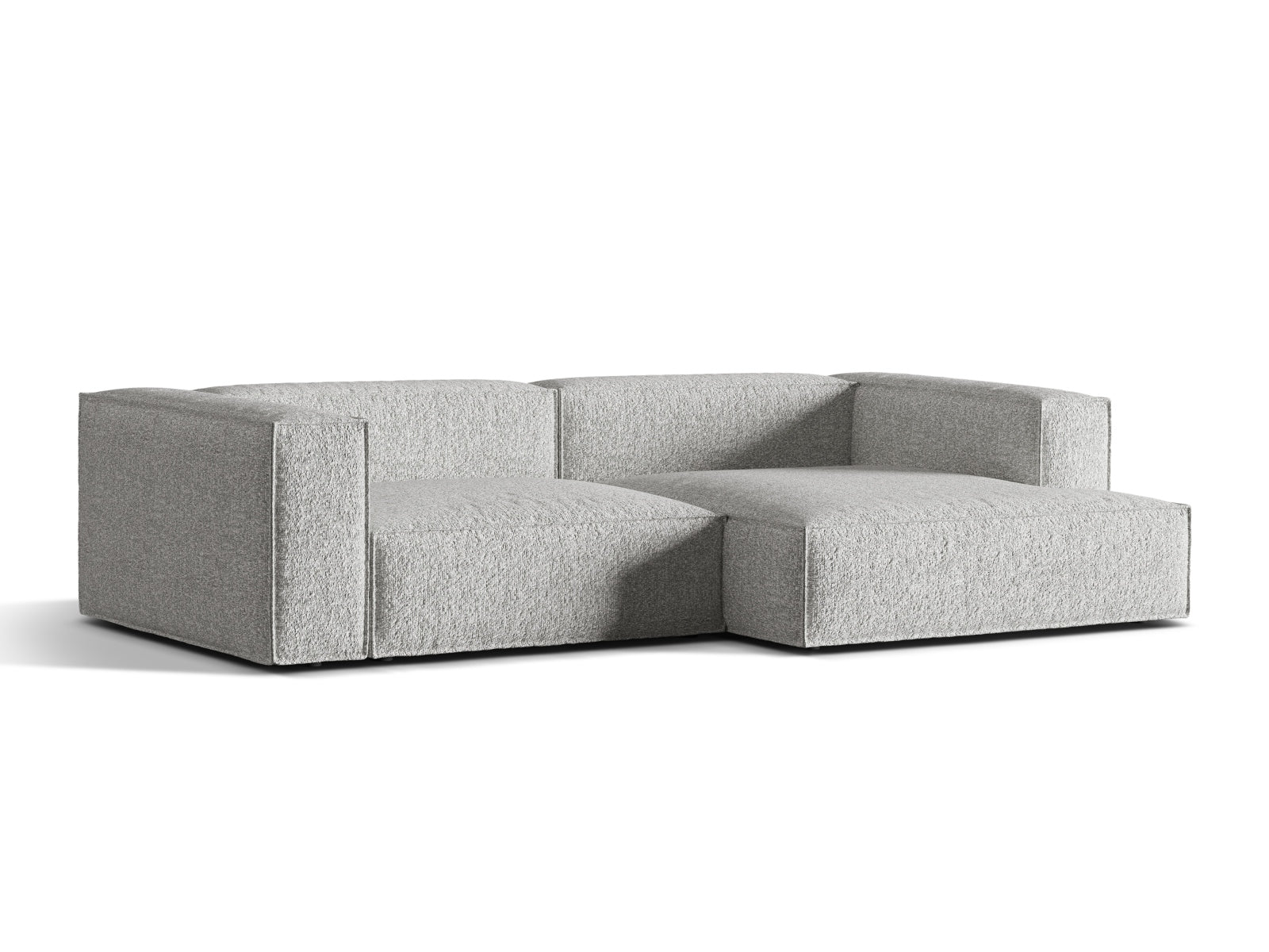 Nuria Boucle Modular Ecksofa rechts 4 Sitzer in Silver präsentiert im Onlineshop von KAQTU Design AG. Ecksofa rechts ist von Micadoni