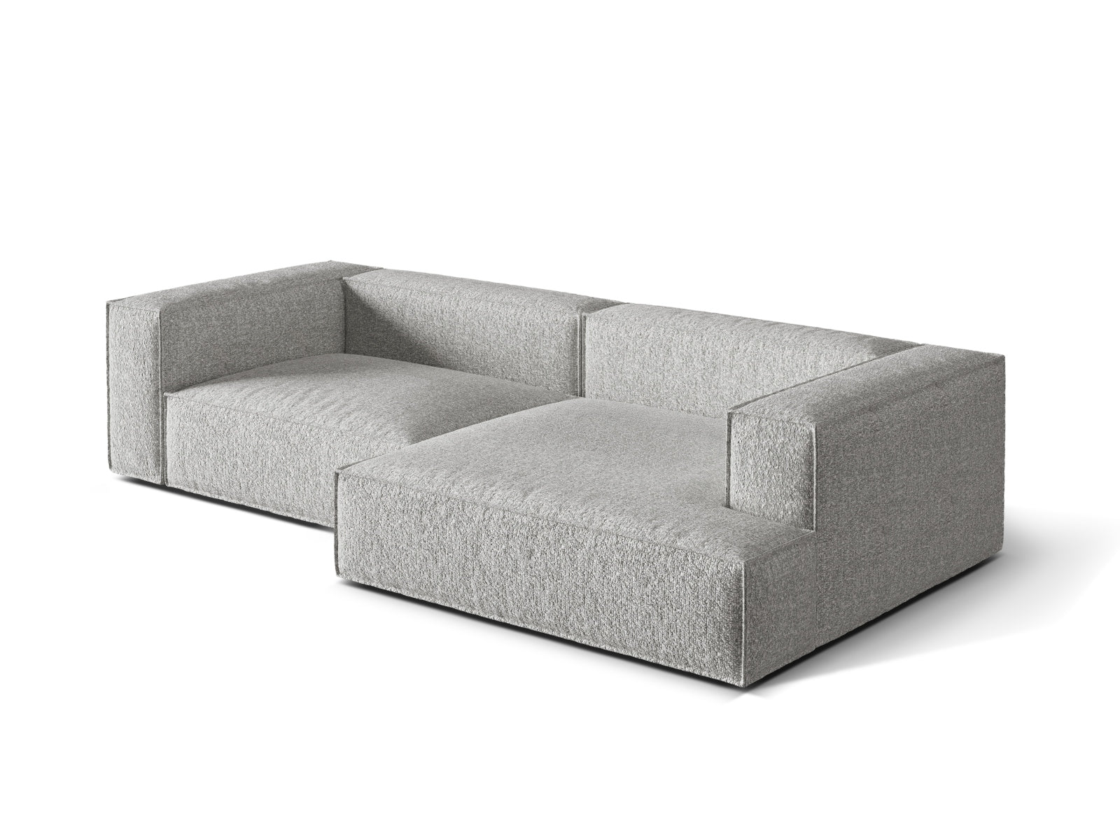 Nuria Boucle Modular Ecksofa rechts 4 Sitzer in Silver präsentiert im Onlineshop von KAQTU Design AG. Ecksofa rechts ist von Micadoni