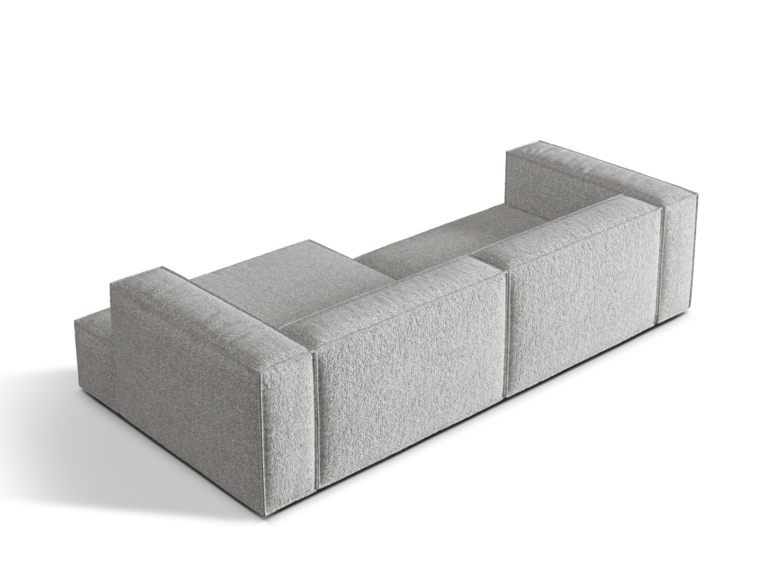 Nuria Boucle Modular Ecksofa rechts 4 Sitzer in Silver präsentiert im Onlineshop von KAQTU Design AG. Ecksofa rechts ist von Micadoni