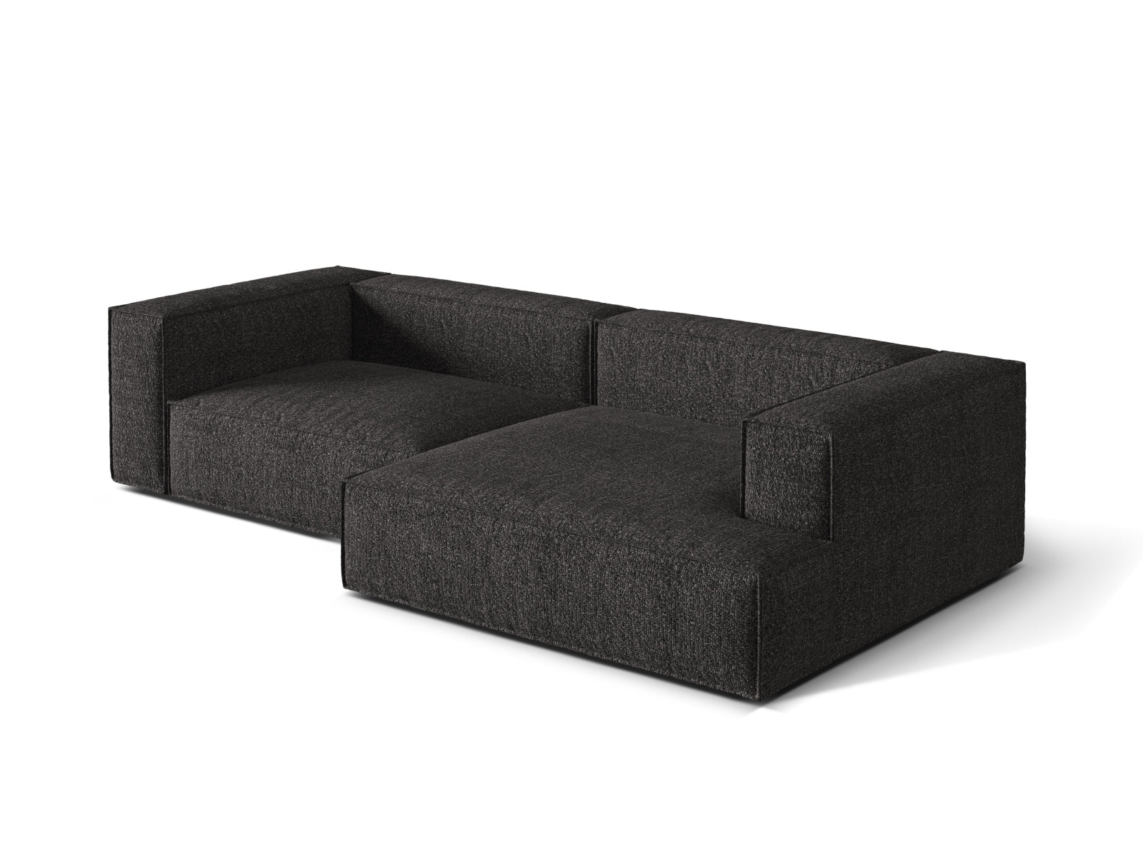Nuria Boucle Modular Ecksofa rechts 4 Sitzer in Anthracite präsentiert im Onlineshop von KAQTU Design AG. Ecksofa rechts ist von Micadoni
