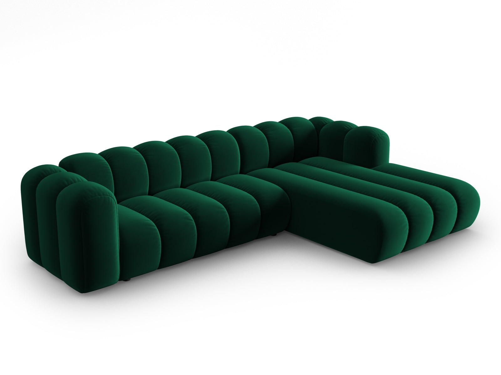 Elegantes, modulares Ecksofa in Bottle Green-Salvador, ideal für stilvolle Wohnräume. Komfortables 4-Sitzer-Design von Micadoni.