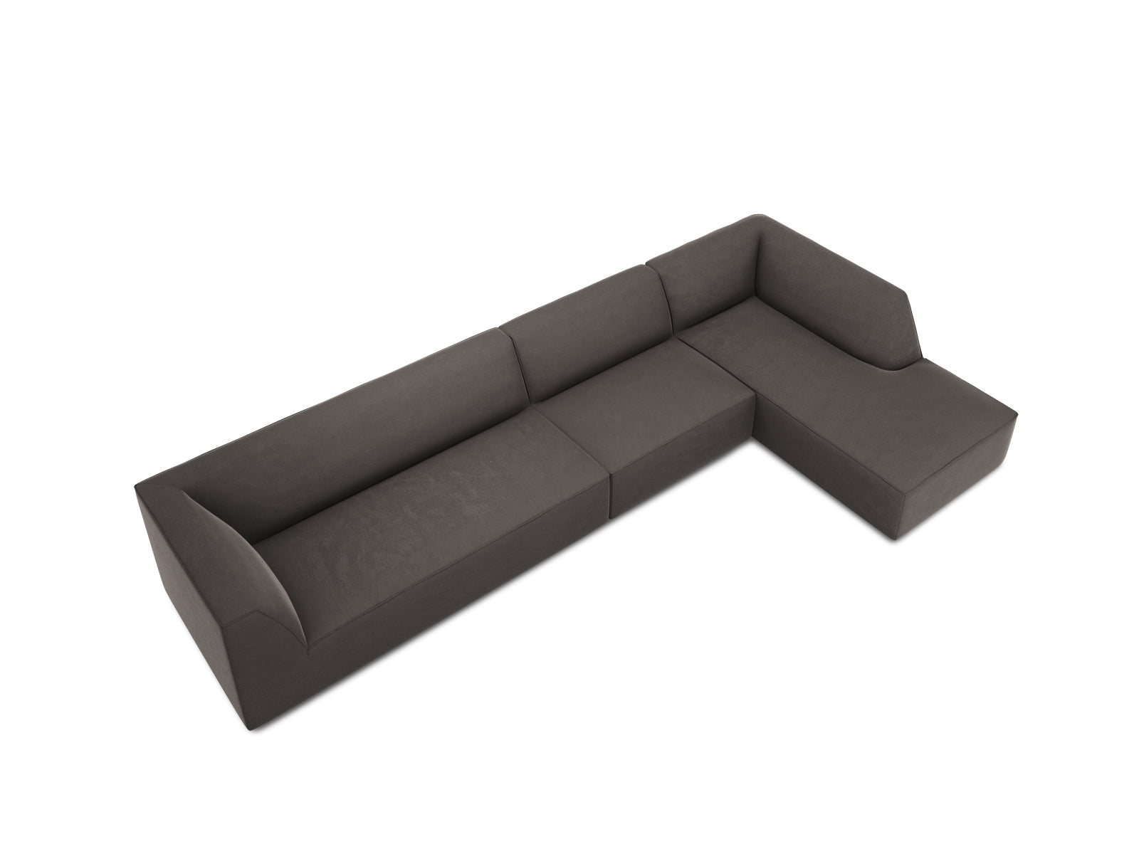 Ruby Velour modulares Ecksofa rechts 5 Sitzer in Dark Grey präsentiert im Onlineshop von KAQTU Design AG. Ecksofa rechts ist von Micadoni
