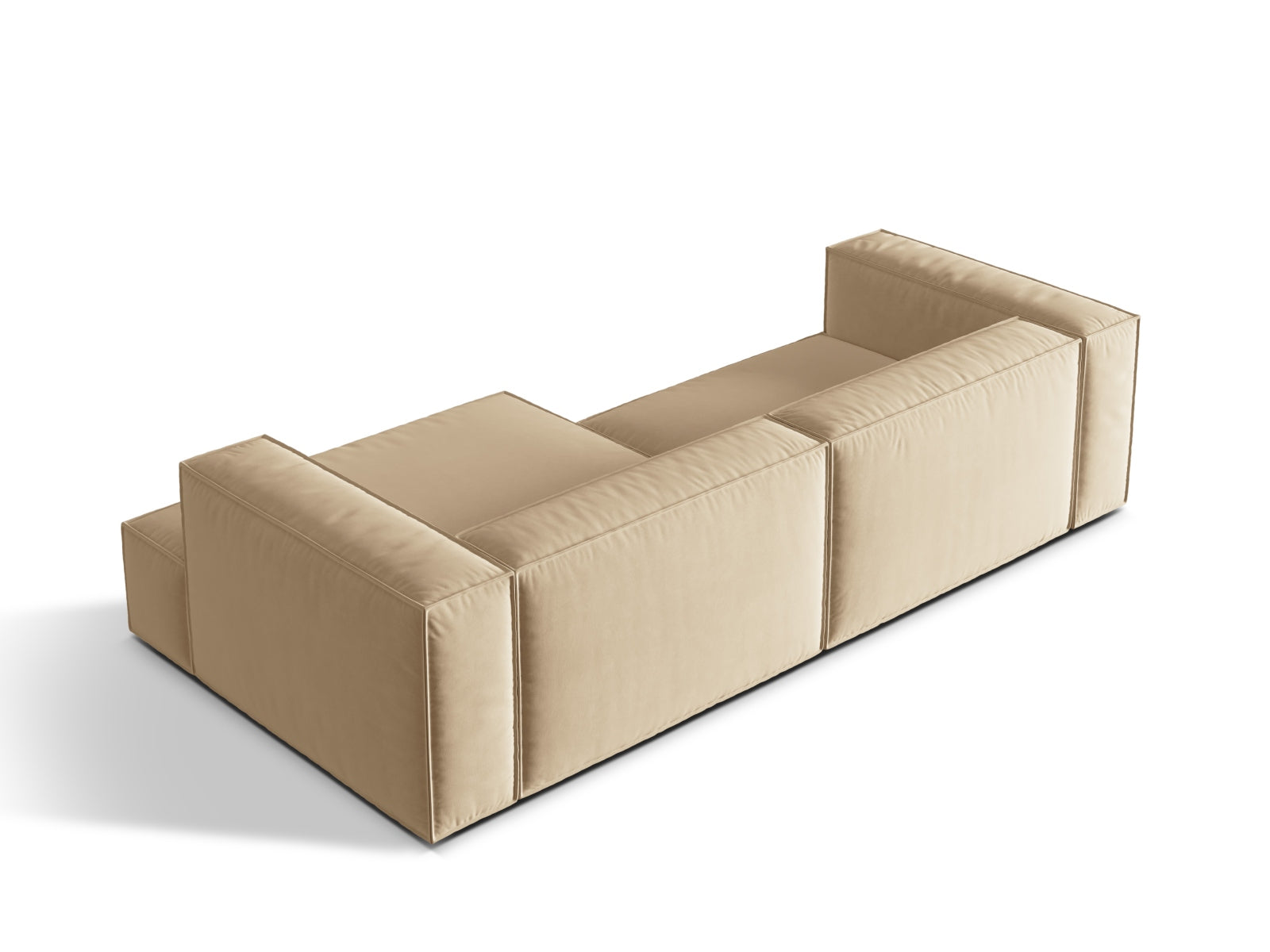 Nuria Velour Modular Ecksofa rechts 4 Sitzer in Nude präsentiert im Onlineshop von KAQTU Design AG. Ecksofa rechts ist von Micadoni