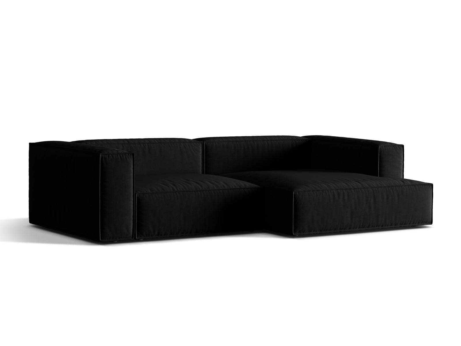 Nuria Velour Modular Ecksofa rechts 4 Sitzer in Black präsentiert im Onlineshop von KAQTU Design AG. Ecksofa rechts ist von Micadoni