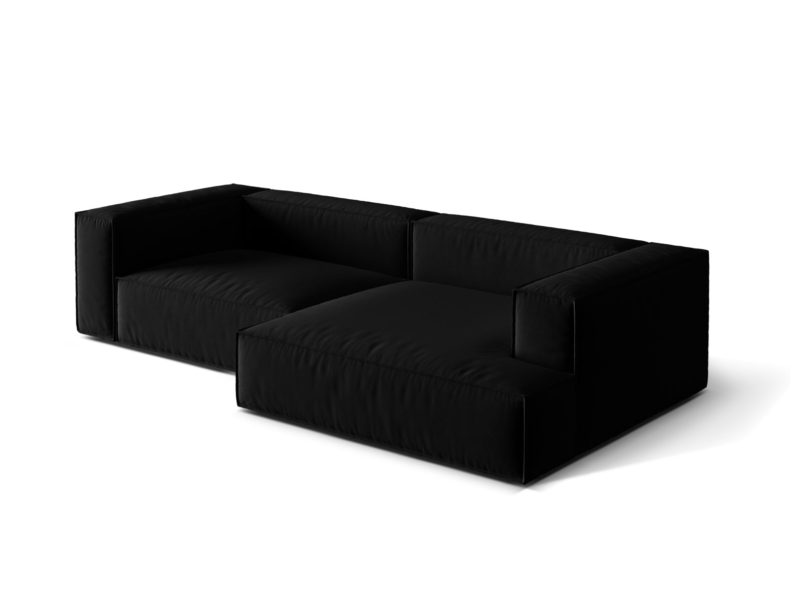 Nuria Velour Modular Ecksofa rechts 4 Sitzer in Black präsentiert im Onlineshop von KAQTU Design AG. Ecksofa rechts ist von Micadoni
