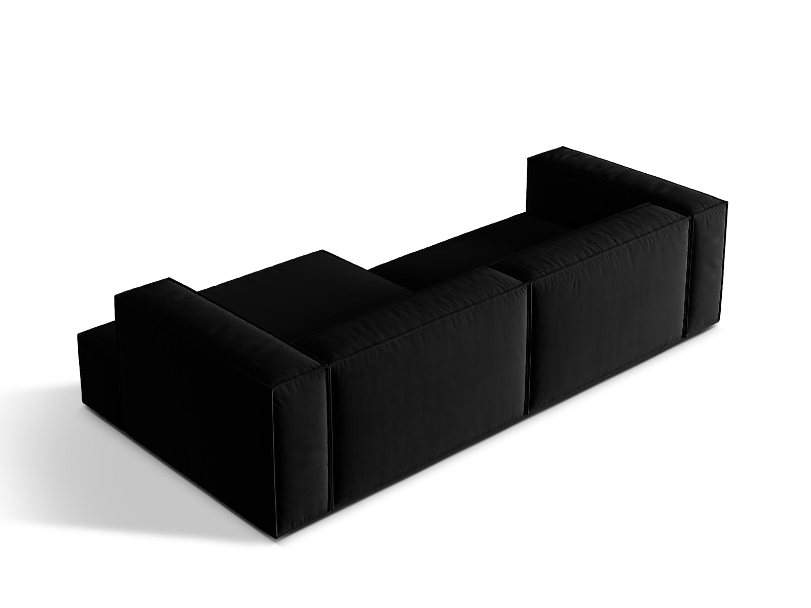 Nuria Velour Modular Ecksofa rechts 4 Sitzer in Black präsentiert im Onlineshop von KAQTU Design AG. Ecksofa rechts ist von Micadoni