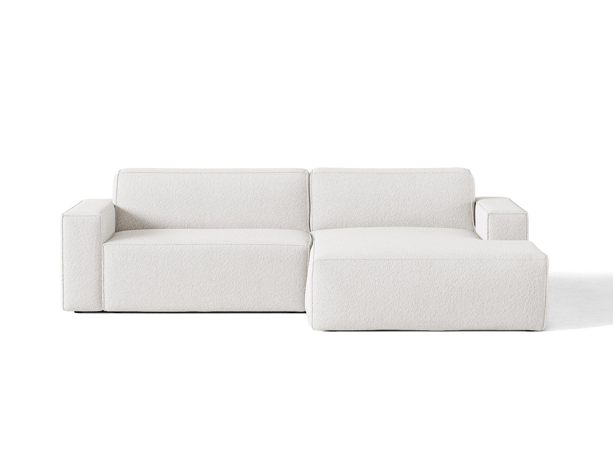 Jodie Boucle modulares Ecksofa rechts 3 Sitzer in White-Baloo präsentiert im Onlineshop von KAQTU Design AG. L-Sofa rechts ist von Micadoni