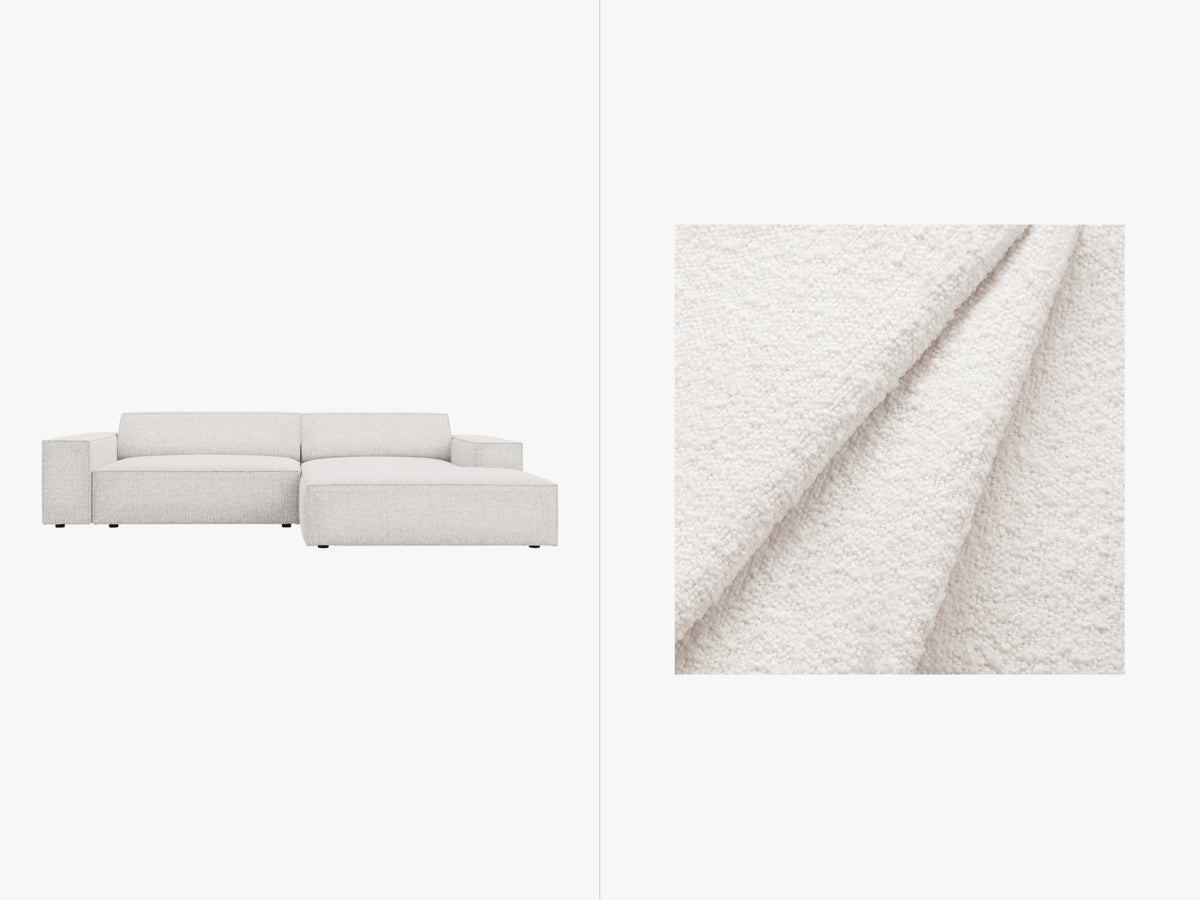 Jodie Boucle modulares Ecksofa rechts 3 Sitzer in White-Baloo präsentiert im Onlineshop von KAQTU Design AG. L-Sofa rechts ist von Micadoni