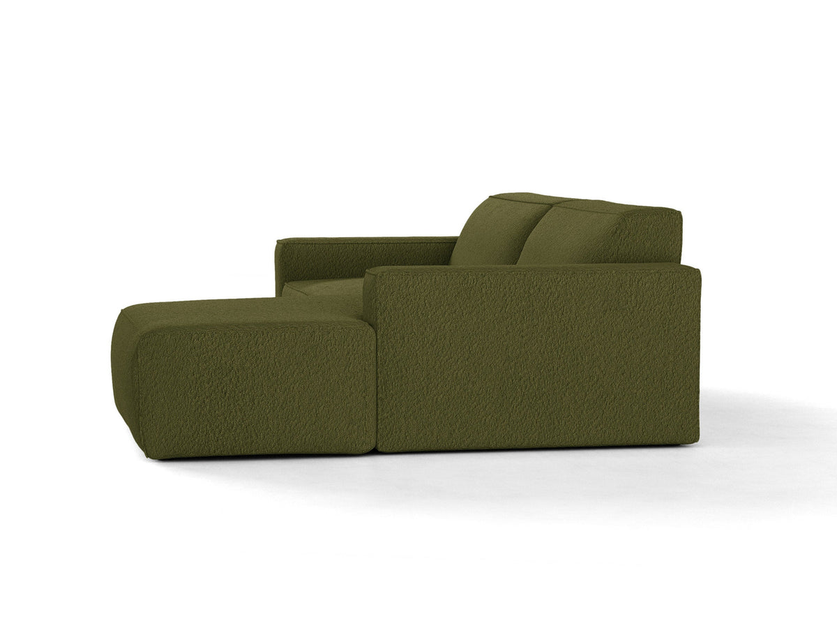 Jodie Boucle modulares Ecksofa rechts 3 Sitzer in Dark Olive Green-Baloo präsentiert im Onlineshop von KAQTU Design AG. L-Sofa rechts ist von Micadoni