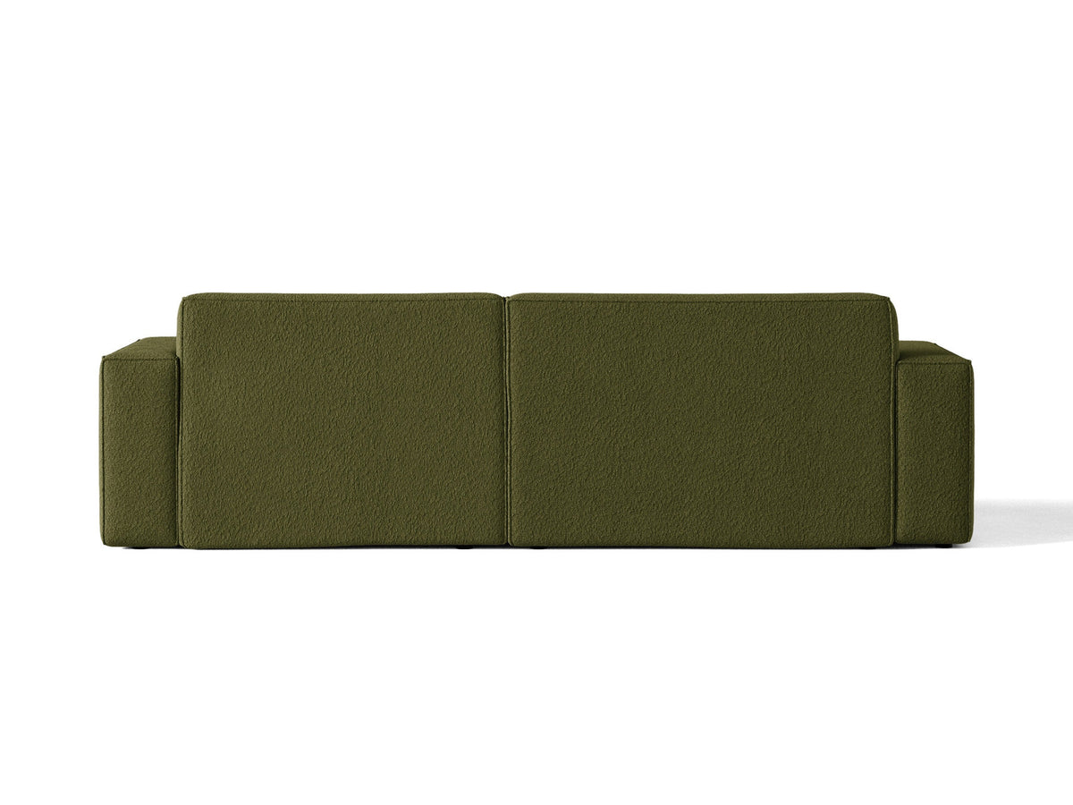 Jodie Boucle modulares Ecksofa rechts 3 Sitzer in Dark Olive Green-Baloo präsentiert im Onlineshop von KAQTU Design AG. L-Sofa rechts ist von Micadoni