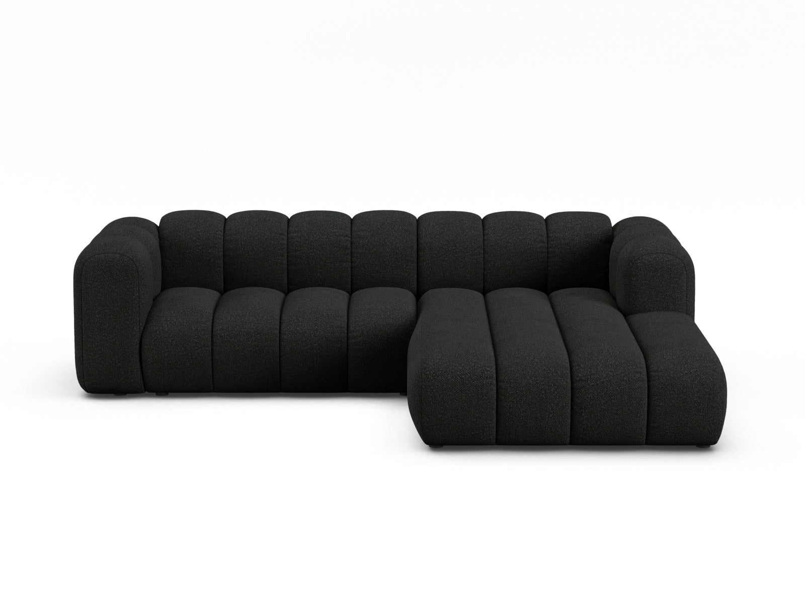 Lupine Boucle Modular Ecksofa rechts 4 Sitzer in Black-Baloo präsentiert im Onlineshop von KAQTU Design AG. L-Sofa rechts ist von Micadoni
