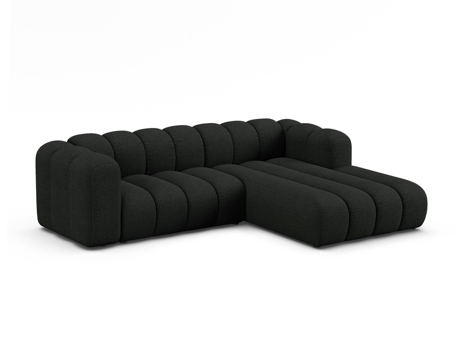 Elegantes Lupine Boucle Modular Ecksofa rechts, 4-Sitzer in stilvollem Design, ideal für moderne Wohnräume, erhältlich bei KAQTU Design AG.