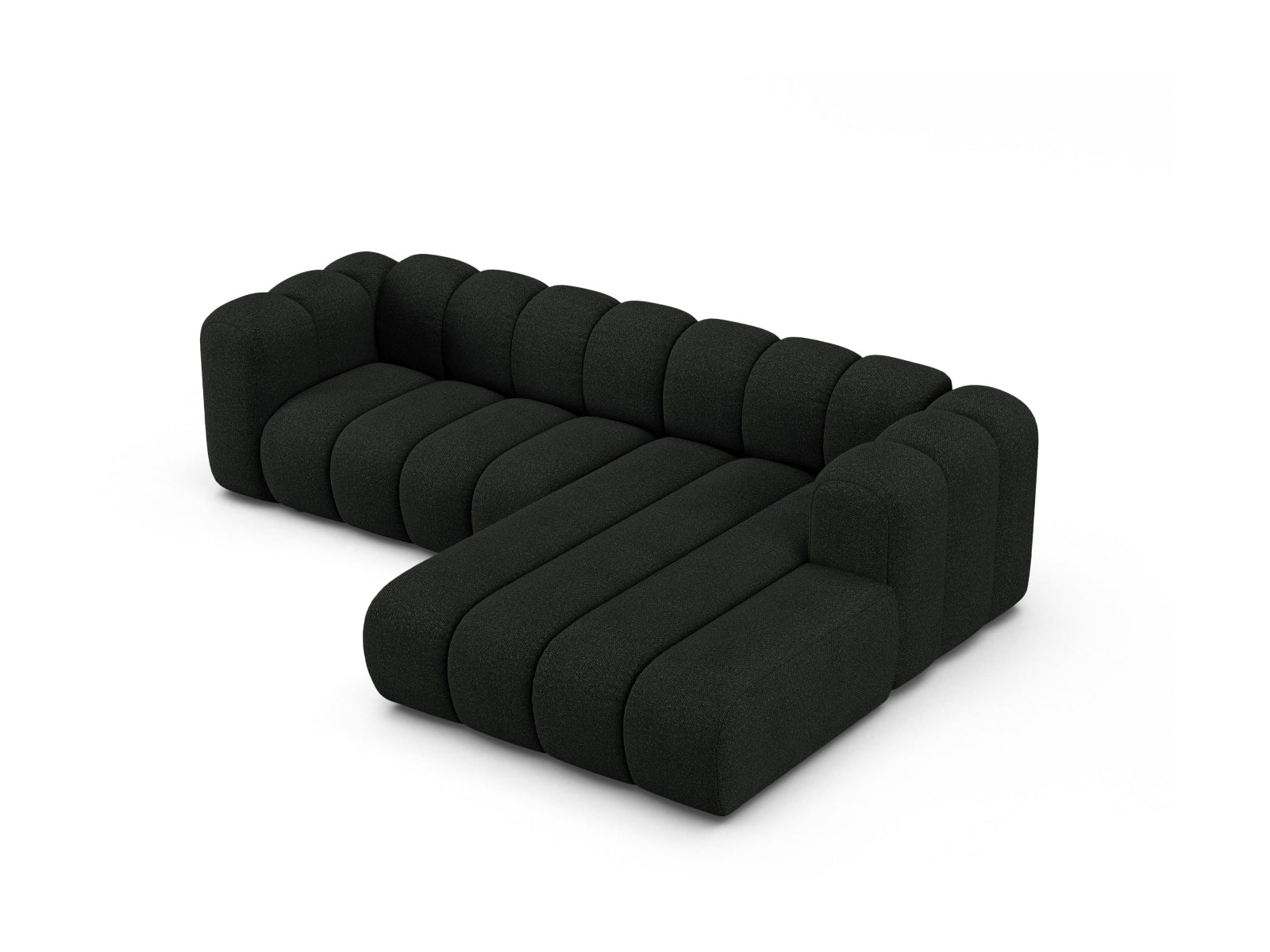 Modulares Ecksofa Lupine Boucle rechts, 4-Sitzer, mit hochwertigem Stoffbezug, perfekt für stilvolle und gemütliche Wohnbereiche.